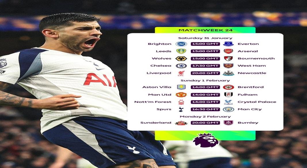 EPL Matchweek 24 fixtures