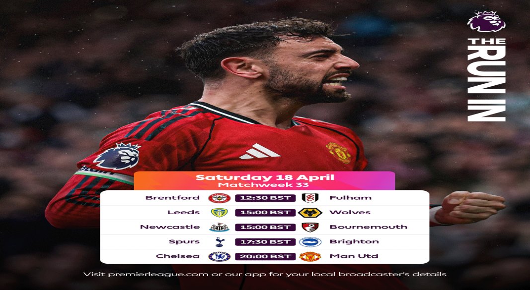 EPL MATCHWEEK 33 FIXTURES